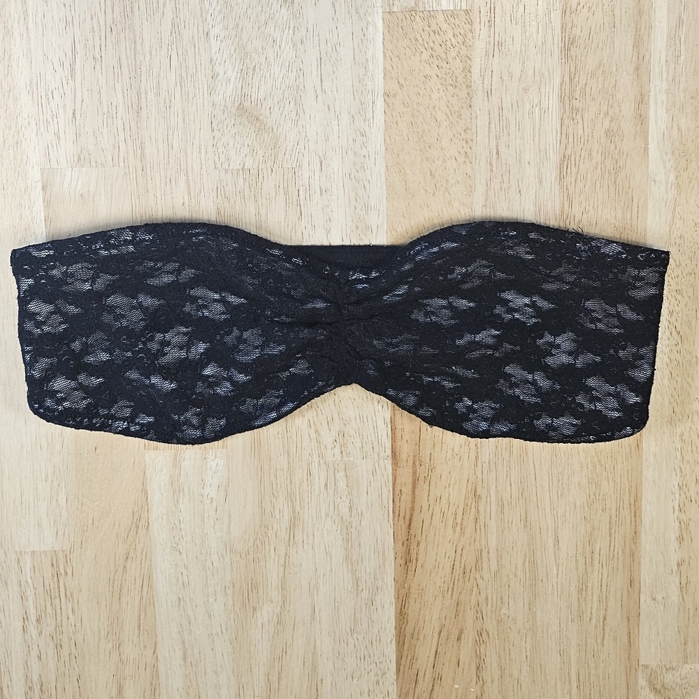 Black Lace Bandeau Bra - Picture 8 of 8
